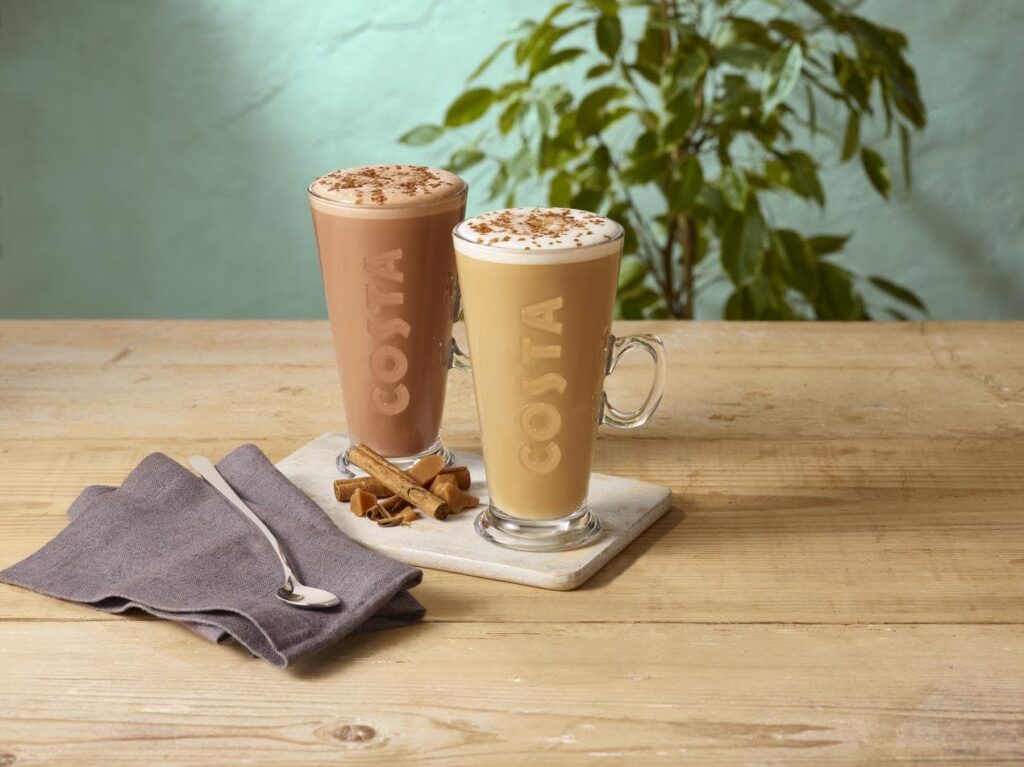 Toffee Spiced Latte and Toffee Spiced Hot Chocolate lifestyle