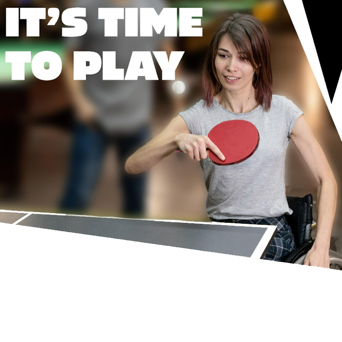 Woman playing ping-pong