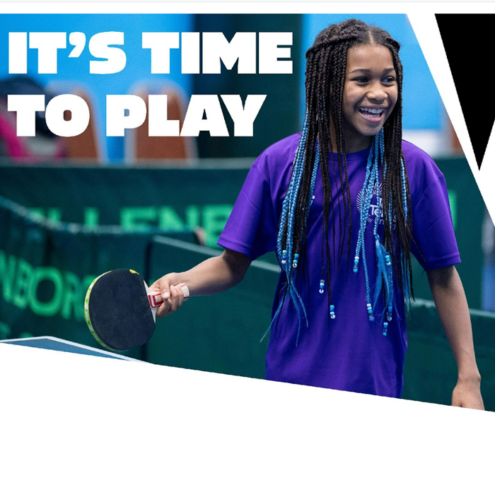 Woman playing ping-pong