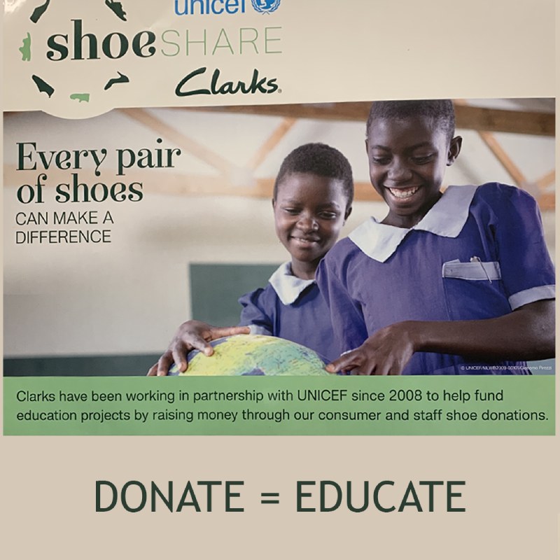 UNICEF CLARKS donate educate